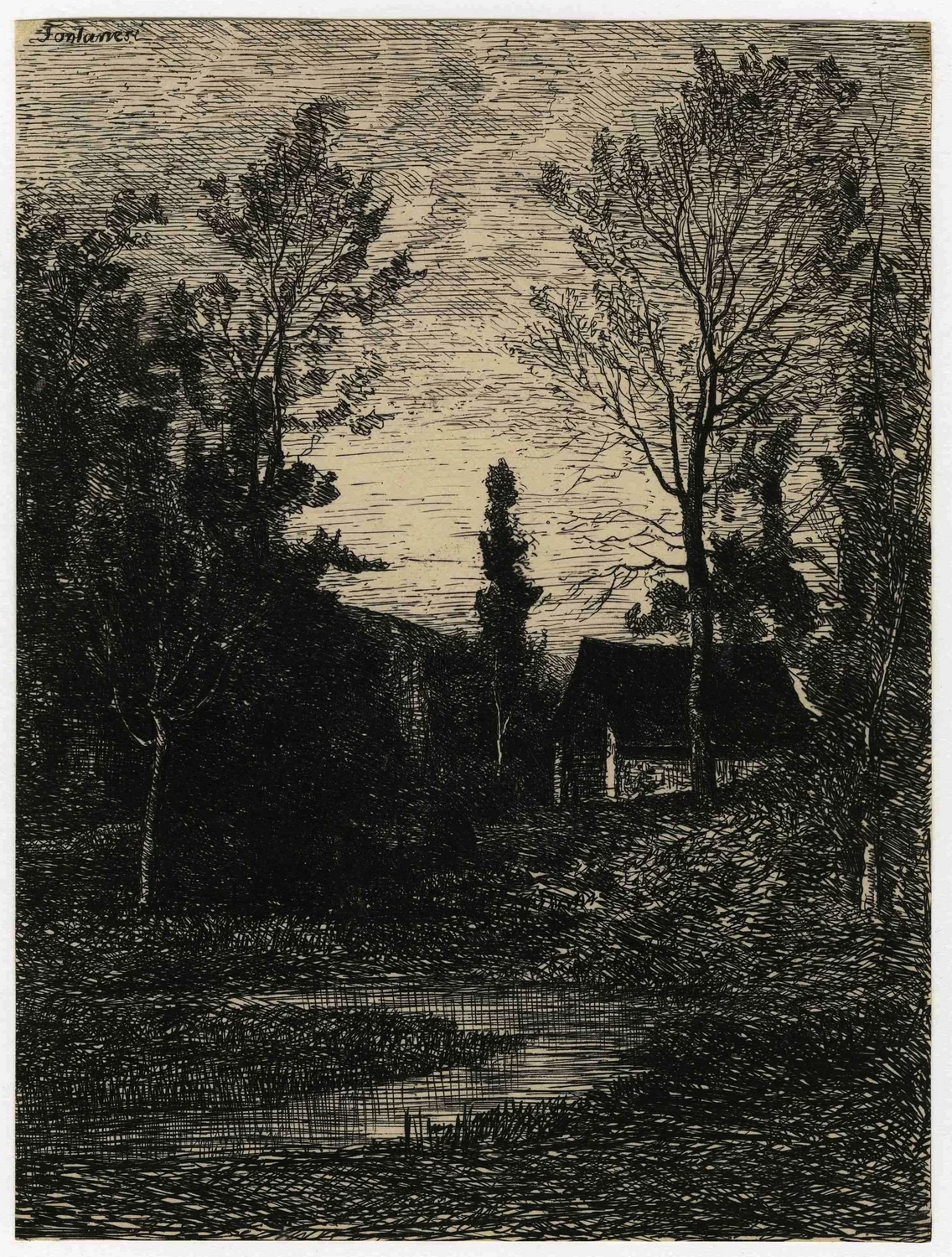 Capanna vicino a un ruscello, 1863 - Musée d’Art et d’Histoire, Cabinet d’arts graphiques, Genève